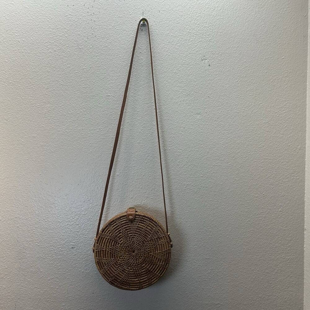 Round Rattan Straw Bag Wicker Purse Boho‎ Bag for Women Cross Body Cottagecore - Picture 4 of 8